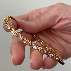 New Child of wild Chicago CZ Gold Tennis Bracelet